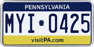 PA license plate MYI0425