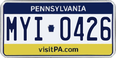 PA license plate MYI0426