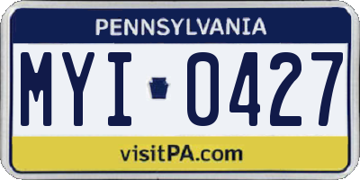 PA license plate MYI0427