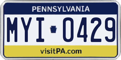 PA license plate MYI0429
