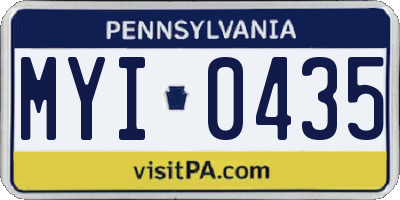 PA license plate MYI0435