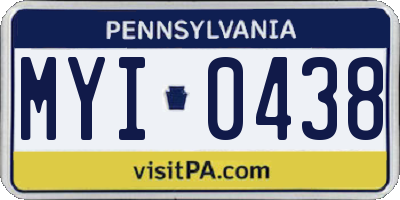 PA license plate MYI0438