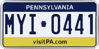 PA license plate MYI0441