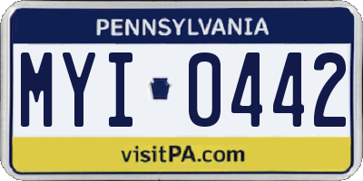 PA license plate MYI0442