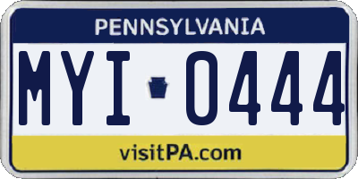 PA license plate MYI0444
