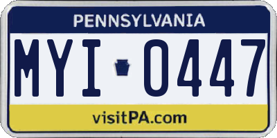 PA license plate MYI0447