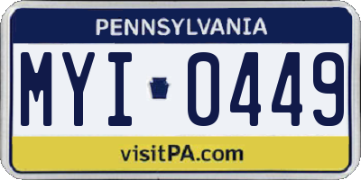 PA license plate MYI0449