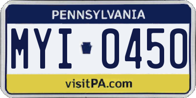PA license plate MYI0450