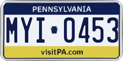 PA license plate MYI0453