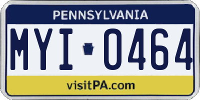PA license plate MYI0464
