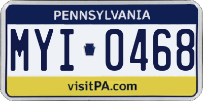 PA license plate MYI0468