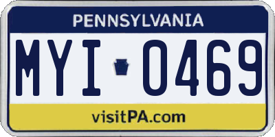 PA license plate MYI0469