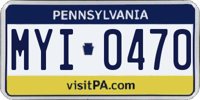 PA license plate MYI0470