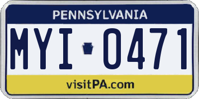PA license plate MYI0471