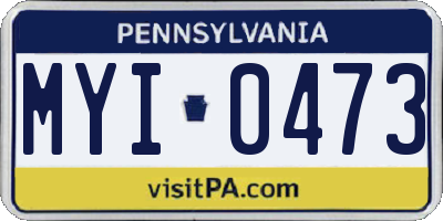 PA license plate MYI0473