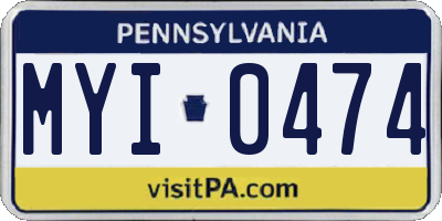 PA license plate MYI0474