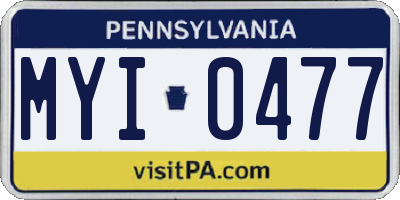 PA license plate MYI0477