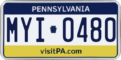 PA license plate MYI0480