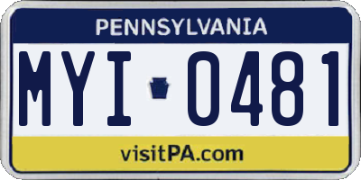 PA license plate MYI0481