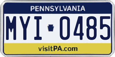 PA license plate MYI0485