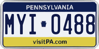 PA license plate MYI0488