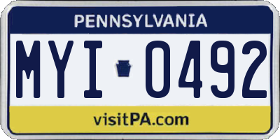 PA license plate MYI0492