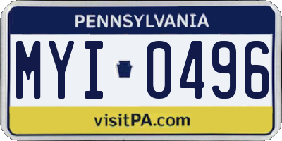 PA license plate MYI0496
