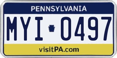 PA license plate MYI0497