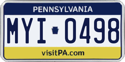 PA license plate MYI0498