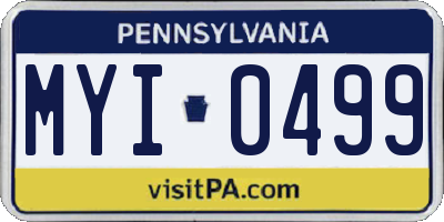 PA license plate MYI0499