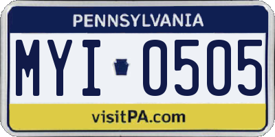 PA license plate MYI0505