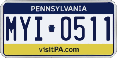 PA license plate MYI0511