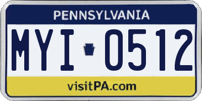 PA license plate MYI0512