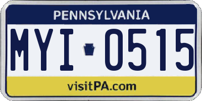 PA license plate MYI0515