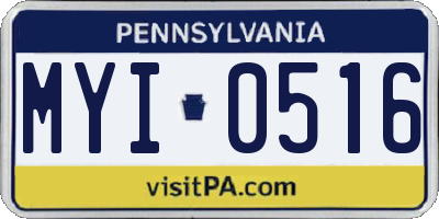 PA license plate MYI0516