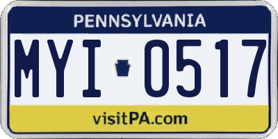 PA license plate MYI0517