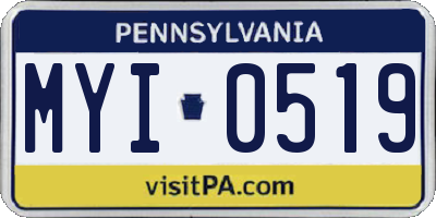PA license plate MYI0519