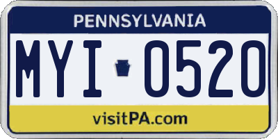 PA license plate MYI0520