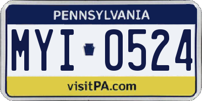 PA license plate MYI0524