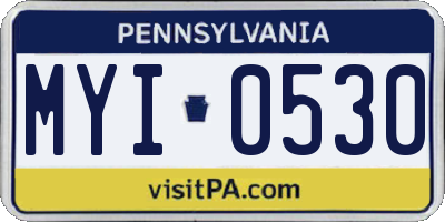 PA license plate MYI0530