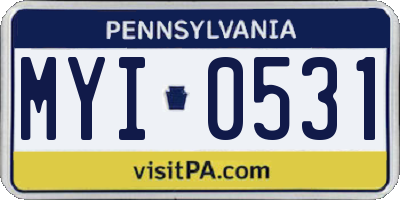 PA license plate MYI0531