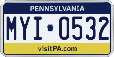 PA license plate MYI0532