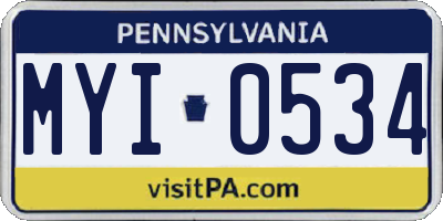 PA license plate MYI0534