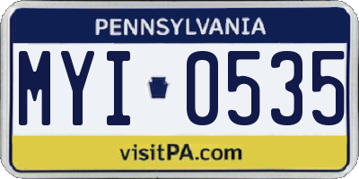 PA license plate MYI0535