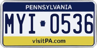 PA license plate MYI0536