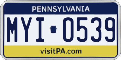 PA license plate MYI0539