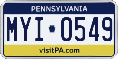 PA license plate MYI0549