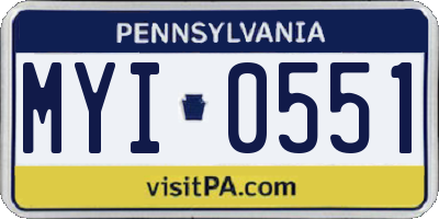 PA license plate MYI0551