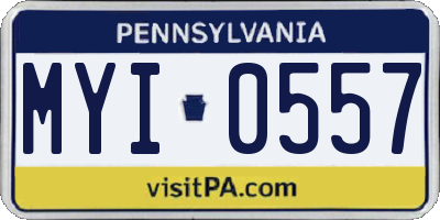 PA license plate MYI0557