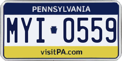PA license plate MYI0559